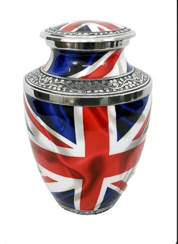 Union Jack British Flag Cremation Urn for Adult Male Ashes, Decorative Ceramic in Saudi Arabia