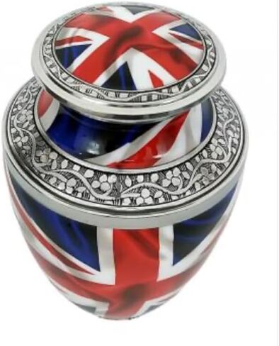 Union Jack British Flag Cremation Urn for Adult Male Ashes, Decorative Ceramic in Saudi Arabia