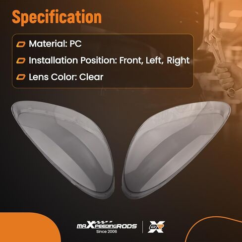 maXpeedingrods 2PCS Pair Front Headlight Lens Cover for Porsche Cayenne & Cayenne 958 2011-2014 in Saudi Arabia