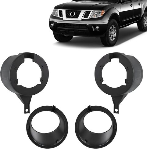 2PC Front Bumper Fog Light Lamp Cover & 2PC Fog Light Brackets Metal Bumper Only Compatible with 2005-2017 Nissan Frontier in Saudi Arabia