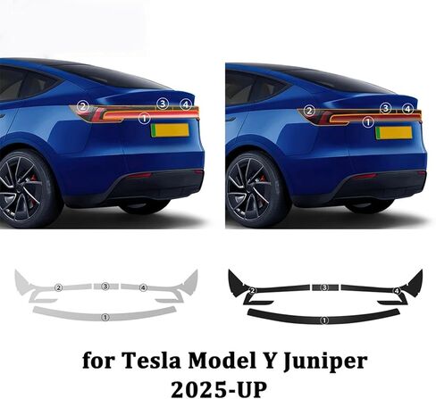 Smoke Car Taillight Fog Light Film Compatible with Tesla Model Y Juniper 2025 2026 TPU Style Headlight Switch Protective Cover Decor Car Exterior Accessories for Model Juniper Accessories in Saudi Arabia