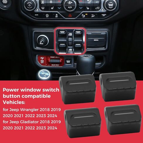 Power Window Switch Button for Jeep Wrangler 2018-2024 Gladiator 2018-2024, Power Window Master Switch Interior Control Replacement Compatible with 68290764AE 68290764AC in Kuwait