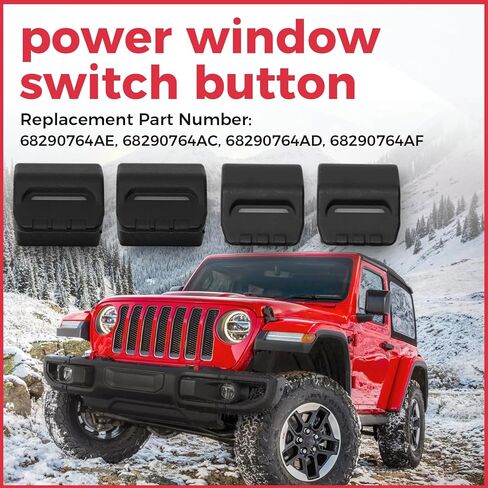 Power Window Switch Button for Jeep Wrangler 2018-2024 Gladiator 2018-2024, Power Window Master Switch Interior Control Replacement Compatible with 68290764AE 68290764AC in Kuwait