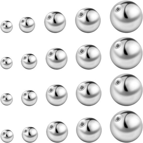 Beebeecraft 1 Box 50Pcs Golden Earring Backs 304 Stainless Steel Round Screw Ball Backs Stoppers Post Studs for Jewelry Making Earring Piercing Supplies Findings 3/4/5/6/8mm in Saudi Arabia