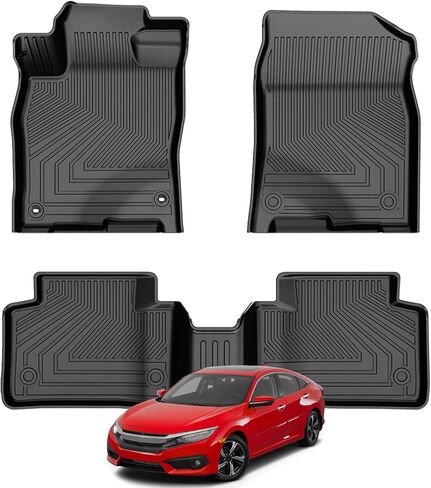 DISUTOGO Car Floor Mats for Hyundai Tucson 2016 2017 2018 2019 2020 2021,TPE All Weather Guard Protection Cars Heavy Duty Front & 2nd Row Full Set Liners, Black in Saudi Arabia