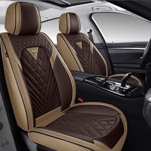 Seat Covers for Ford F150 2009-2025,Waterproof Leather Truck Car Seat Covers Full Set,Pickup Seat Cushion Cover Fit for Ford F150 XL XLT STX Seat Protectors(Standard 5 Seats/Beige&Brown) in Kuwait