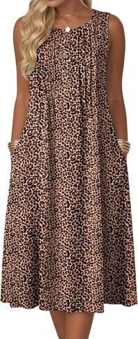 Zeagoo Summer Dresses for Women Flowy Aline Casual Midi Tank Dress Beach Boho Vacation Sundresses Shift Dress with Pockets in Kuwait