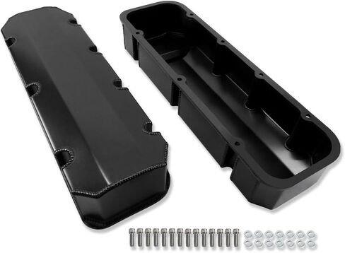 Tall Fabricated Valve Covers for Chevy BBC 396 402 427 454 502 1965-1995 Black Aluminum NO Hole in Saudi Arabia