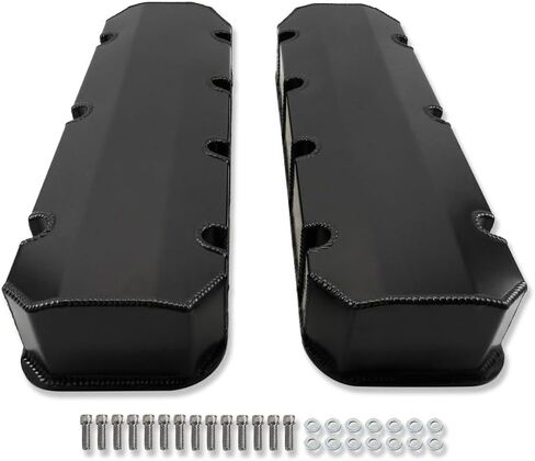 Tall Fabricated Valve Covers for Chevy BBC 396 402 427 454 502 1965-1995 Black Aluminum NO Hole in Saudi Arabia