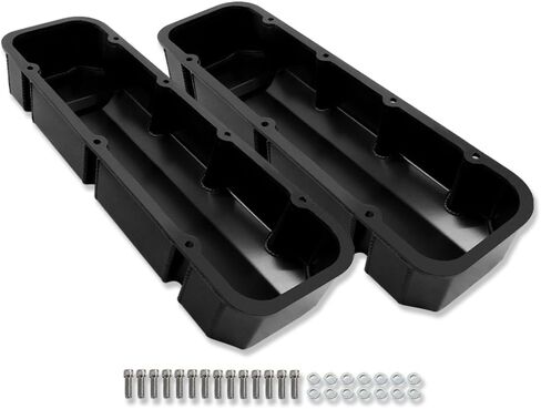 Tall Fabricated Valve Covers for Chevy BBC 396 402 427 454 502 1965-1995 Black Aluminum NO Hole in Saudi Arabia