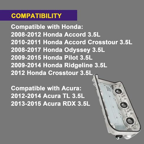 12310-R70-A00 Aluminium Front Engine Valve Cover Compatible with 2008-2012 Honda Accord 3.5L For 2010-2011 Honda Accord Crosstour 3.5L For 2012-2014 Acura TL 3.5L Replace 264-491 12310-R70-A10 in Kuwait