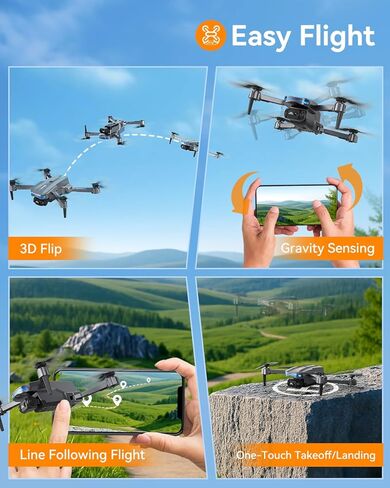 طائرة بدون طيار مع كاميرا - طائرة بدون طيار T6 1080P HD RC، طائرة بدون طيار Fpv للبالغين، مع فيديو مباشر واي فاي، تثبيت الارتفاع، وضع مقطوعة الرأس، مستشعر الجاذبية، مفتاح واحد للإقلاع للأطفال أو المبتدئين in Kuwait