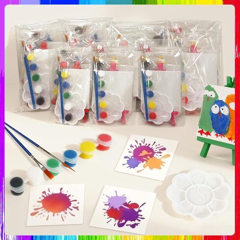 مجموعة 24 قطعة من حامل الرسم الصغير مجموعة طلاء أكريليك صغيرة هدايا عيد الحب تتضمن لوحات قماشية وحوامل خشبية وشرائط طلاء وفرش ولوحات ومآزر وحقائب حمل لأنشطة مجموعة الحرف اليدوية in Kuwait
