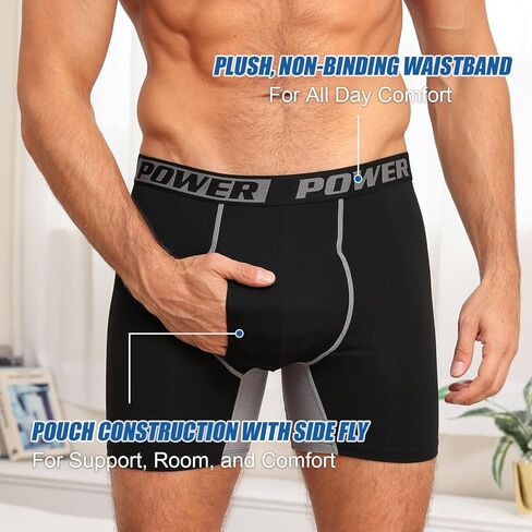 HOOFESAN Men's Underwear Boxer Briefs Soft Breathable Trunks Underwear No Ride Up Boxer Briefs for Men Multipack in Saudi Arabia