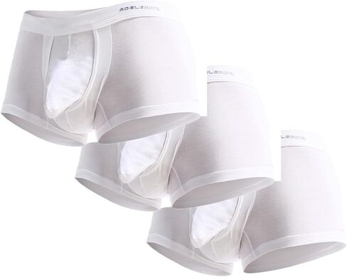 3pcs Men's Comfort Separated Pouch Trunk Briefs,Solid Color Breathable Bulge Enhancing Multiway with Separate Pouch（White） in Saudi Arabia