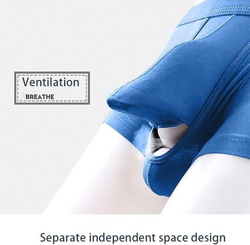 3pcs Men's Comfort Separated Pouch Trunk Briefs,Solid Color Breathable Bulge Enhancing Multiway with Separate Pouch（White） in Saudi Arabia