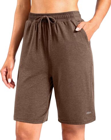 Viodia 9"/11" Comfy Bermuda Shorts for Women Sweat Knit Long Shorts Knee Length Jersey Shorts for Lounge Casual in Kuwait