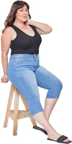 Royalty For Me Women's Women´s Plus High-Rise 2 Button Capri in Saudi Arabia