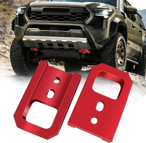 Front Tow Hook for Tacoma, 2 Pack Red T6061 Aluminum Recovery Hooks, Bolt-On Fit for Tacoma 2024–2026, 4Runner 2025–2026, Land Cruiser 250 2024–2025 in Saudi Arabia