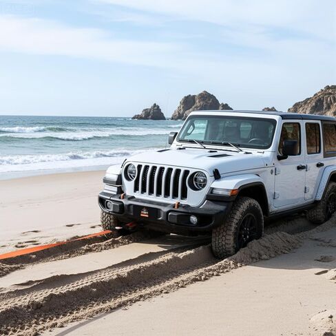 AUTOBOTS Tow Strap Heavy Duty 3" x 30 ft (35,000 lbs) with Shackle Hitch Receiver Hooks Winch Recovery Rope Towing Strap Offroad Recovery Kit for Jeep Truck Vehicle in Kuwait