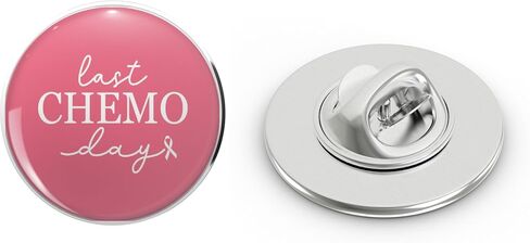 Women Last Chemo Day Cancer Fight Breast Cancer k October Gift for a Cancer Fighter Metal Lapel Hat Pin Te Tack Pinback 0.75" in Saudi Arabia