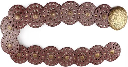 Women Wide Western Disc Belt Vintage Hollow Cowgirl Belts Boho Out Round Belt for Dress Jeans in Saudi Arabia