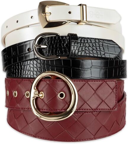 Jessica Simpson Women's Jacquelyn 3-Pack Belt Set, Multi, Small in Saudi Arabia