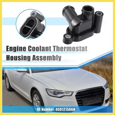 Car Engine Coolant Thermostat Housing Assembly 059121506H for Audi A6 3.0L TDI V6 DIESEL A/T Quattro TDI Premium Plus Sedan 2014-2016 Benefit in Kuwait