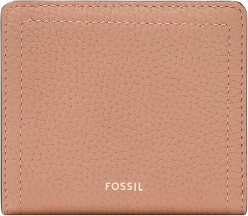 محفظة نسائية صغيرة ثنائية الطي من جلد Logan RFID من Fossil، باللون الوردي الهادئ in Saudi Arabia