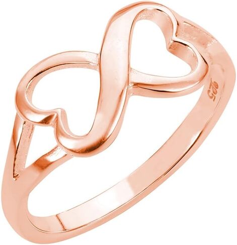 CloseoutWarehouse 925 Sterling Silver Heart Infinity Ring (Sizes 3-13) in Kuwait