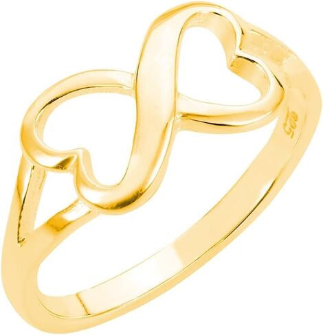 CloseoutWarehouse 925 Sterling Silver Heart Infinity Ring (Sizes 3-13) in Saudi Arabia