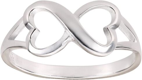 CloseoutWarehouse 925 Sterling Silver Heart Infinity Ring (Sizes 3-13) in Saudi Arabia