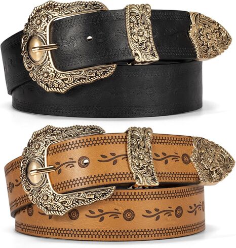 عبوتان من حزام الجلد الغربي للنساء وحزام رعاة البقر لفساتين الجينز والسراويل in Kuwait