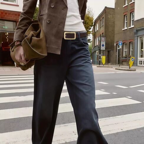 أحزمة واسعة من HOTWILL للنساء فساتين جينز وحزام خصر للسيدات من الجلد الصناعي مع إبزيم ذهبي عتيق in Kuwait