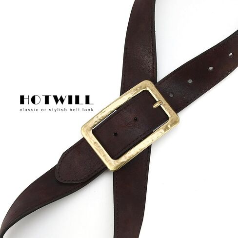 أحزمة واسعة من HOTWILL للنساء فساتين جينز وحزام خصر للسيدات من الجلد الصناعي مع إبزيم ذهبي عتيق in Kuwait