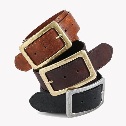 أحزمة واسعة من HOTWILL للنساء فساتين جينز وحزام خصر للسيدات من الجلد الصناعي مع إبزيم ذهبي عتيق in Kuwait