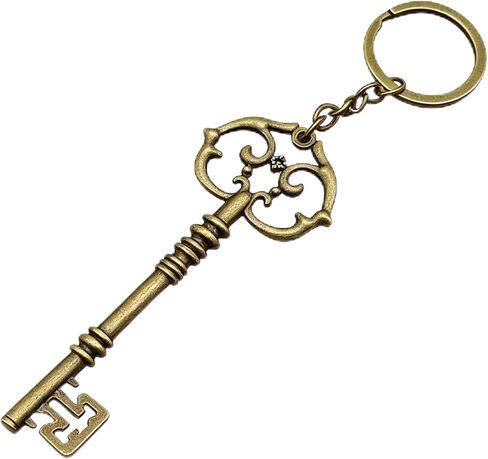 سلسلة مفاتيح هيكل عظمي عتيقة للنساء والرجال، لون برونزي كبير وحلقة مفاتيح قديمة، قلادة حقيبة قوطية لمفاتيح مكتب السيارة وهدايا ديكور الظهر in Kuwait