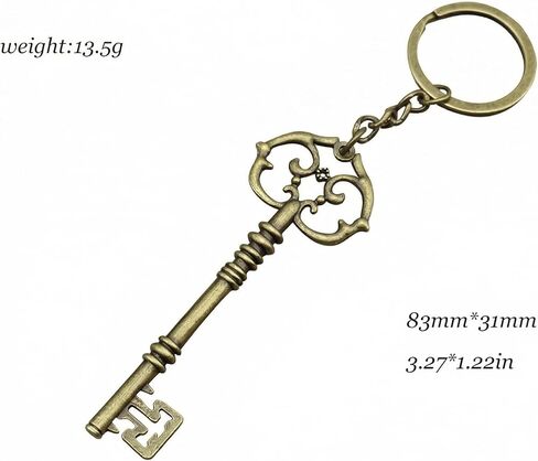 سلسلة مفاتيح هيكل عظمي عتيقة للنساء والرجال، لون برونزي كبير وحلقة مفاتيح قديمة، قلادة حقيبة قوطية لمفاتيح مكتب السيارة وهدايا ديكور الظهر in Kuwait