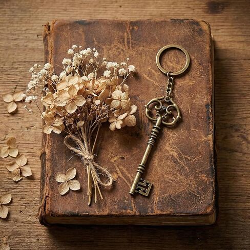 سلسلة مفاتيح هيكل عظمي عتيقة للنساء والرجال، لون برونزي كبير وحلقة مفاتيح قديمة، قلادة حقيبة قوطية لمفاتيح مكتب السيارة وهدايا ديكور الظهر in Kuwait