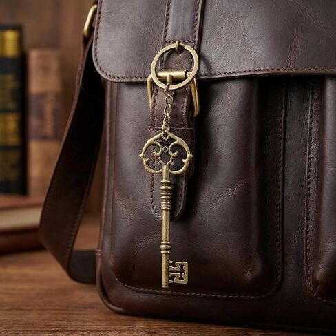 سلسلة مفاتيح هيكل عظمي عتيقة للنساء والرجال، لون برونزي كبير وحلقة مفاتيح قديمة، قلادة حقيبة قوطية لمفاتيح مكتب السيارة وهدايا ديكور الظهر in Kuwait