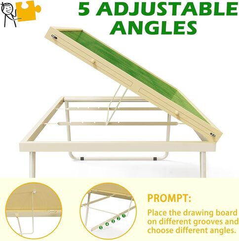 RAGOZONERY Jigsaw Puzzle Table 1500pcs,18-28in Height Adjustable and Five Up Angles Puzzle Tables with Drawers,Jigsaw Puzzle Board with Cover,Puzzle Tables for Adults in Kuwait