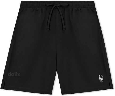 DALIX Astronaut Active Short Gym Workout Embroidered Casual Zip Pocket Mesh Drawcord Waist Mens in Saudi Arabia