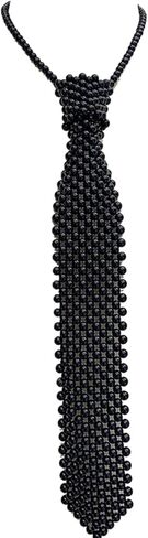 Vintage Pearl Necktie Collarbone Necklace for Women Men Elegant Adjustable Neck Ties Nightclub Party Stage Accessories in Saudi Arabia