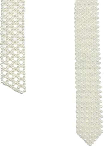 Vintage Pearl Necktie Collarbone Necklace for Women Men Elegant Adjustable Neck Ties Nightclub Party Stage Accessories in Saudi Arabia