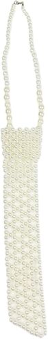 Vintage Pearl Necktie Collarbone Necklace for Women Men Elegant Adjustable Neck Ties Nightclub Party Stage Accessories in Saudi Arabia