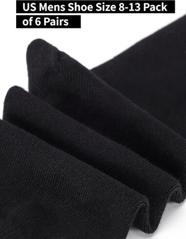 Mens Dress Socks Size 8-13 6 Pack Black Combed Cotton Crew Breathable for Buisness and Casual in Saudi Arabia