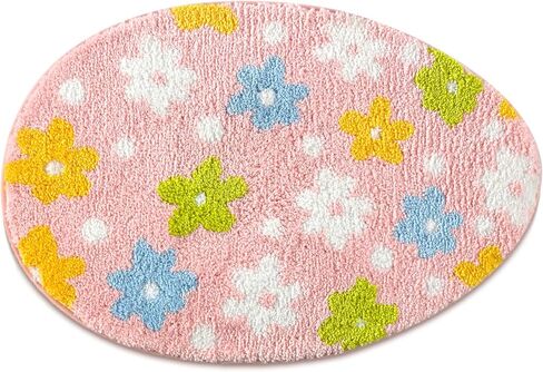 Easter Bathroom Rug 20x30 Inch, Spring Soft and Absorbent Tufted Egg Bath Rug Non Slip Washable, Cute Easter Rug Decor Holiday Decorations in Kuwait