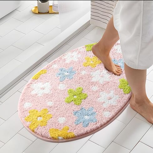 Easter Bathroom Rug 20x30 Inch, Spring Soft and Absorbent Tufted Egg Bath Rug Non Slip Washable, Cute Easter Rug Decor Holiday Decorations in Kuwait