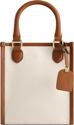 Tommy Bahama Women's Tote Bag, North South Canvas Travel Purse Handbag with Adjustable Shoulder Strap and Leather Trim, Natural in Saudi Arabia