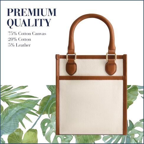 Tommy Bahama Women's Tote Bag, North South Canvas Travel Purse Handbag with Adjustable Shoulder Strap and Leather Trim, Natural in Saudi Arabia